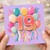 19th Birthday Card, Colourful Balloons and Ribbons Design