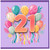 21st Birthday Card, Colourful Balloons and Confetti Design