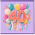 40th Birthday Card, Colourful Balloons and Confetti Design