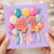 41st Birthday Card, Colourful Balloons and Streamers Birthday Card