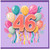 46th Birthday Card, Colourful Balloon and Confetti Design