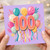 100th Birthday Card, Colourful Balloons and Confetti Design