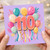 110th Birthday Card, Colourful Balloons and Ribbons Design