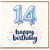 14th Birthday Card, Happy Birthday Balloon Number 14 Design