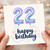 22nd Birthday Card, - Happy Birthday Pastel Balloon Number 22 Design
