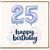 25th Birthday Card, Happy Birthday Card with Pastel Balloon Number Design