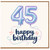45th Birthday Card, Pastel Balloon Design, Happy Birthday Card