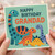 Grandad Birthday Card - Happy Birthday Grandad - Cute Dinosaur Design, Colourful Fun Grandfather Card from Kids or Grandchildren