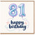 81st Birthday Card, Happy Birthday Balloon Number 81 Card