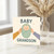 New Baby Grandson Card - Cute Congratulations for Grandparents - Illustrated Swaddled Newborn with Hearts - Greeting Card with Envelope
