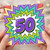50th Birthday Card, Bold Colourful Starburst Design
