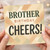 Brother Birthday Card - Cheers! - Modern Neutral Brush Pattern - Bold Typography Greeting for Brother