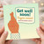 Get Well Soon Card - Fingers Crossed Hand Illustration, Encouraging Recovery Message, Supportive Thinking of You Greeting Card for Friends or Family