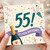 55th Birthday Card, Festive Champagne and Confetti Birthday Card