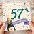 57th Birthday Card, It's Your Birthday Card with Champagne Bottle and Confetti