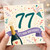 77th Birthday Card, Happy 77 Birthday Card, Seventy Seven Birthday Card with Champagne and Confetti