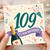 109th Birthday Card, Fun Champagne and Confetti Birthday Card
