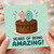 19th Birthday Card, Years of Being Amazing Cake Design