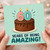 60th Birthday Card, Years of Being Amazing Cake Card