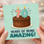 70th Birthday Card, Years of Being Amazing Cake Design