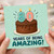 80th Birthday Card, Years of Being Amazing Cake Design