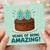 88th Birthday Card, Years of Being Amazing Cake Card