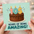 105th Birthday Card, Years of Being Amazing Birthday Card