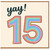 15th Birthday Card, Yay! Rainbow Number 15 Card