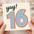 16th Birthday Card, Yay! Rainbow Number 16 Card