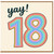 18th Birthday Card, Yay! Rainbow Number 18 Card