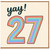 27th Birthday Card, Yay Rainbow Number 27 Card
