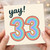 33rd Birthday Card, Yay Rainbow Number 33 Card