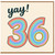 36th Birthday Card, Rainbow Yay! Birthday Card