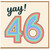 46th Birthday Card, Yay! Rainbow Number 46 Card