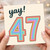 47th Birthday Card, Yay! Retro Rainbow Number Card