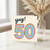 50th Birthday Card, Yay! Rainbow Number Design