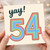 54th Birthday Card, Yay! Rainbow Retro Number 54 Card