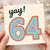 64th Birthday Card, Yay! Rainbow Retro Birthday Card