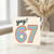 67th Birthday Card, Yay! Rainbow Number Card