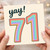 71st Birthday Card, Yay! Rainbow Number 71 Card