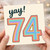 74th Birthday Card, Yay! Rainbow Retro Style Card