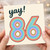 86th Birthday Card, Yay! Rainbow Retro Number 86 Card