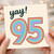 95th Birthday Card, - Yay! Rainbow Retro Design