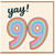 99th Birthday Card, Yay! Rainbow Number 99 Card