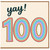 100th Birthday Card, Yay! Rainbow Design
