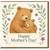 Mother's Day Card for Mum - Cute Bear and Cub Hug Illustration with Florals - Sweet from Son or Daughter - Adorable Greeting Card