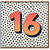 16th Birthday Card, Bold Polka Dot Number 16 Card