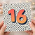 16th Birthday Card, Bold Polka Dot Number 16 Card