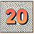 20th Birthday Card, Polka Dot Number 20 Birthday Card