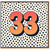 33rd Birthday Card, Bold Polka Dot 33 Birthday Card